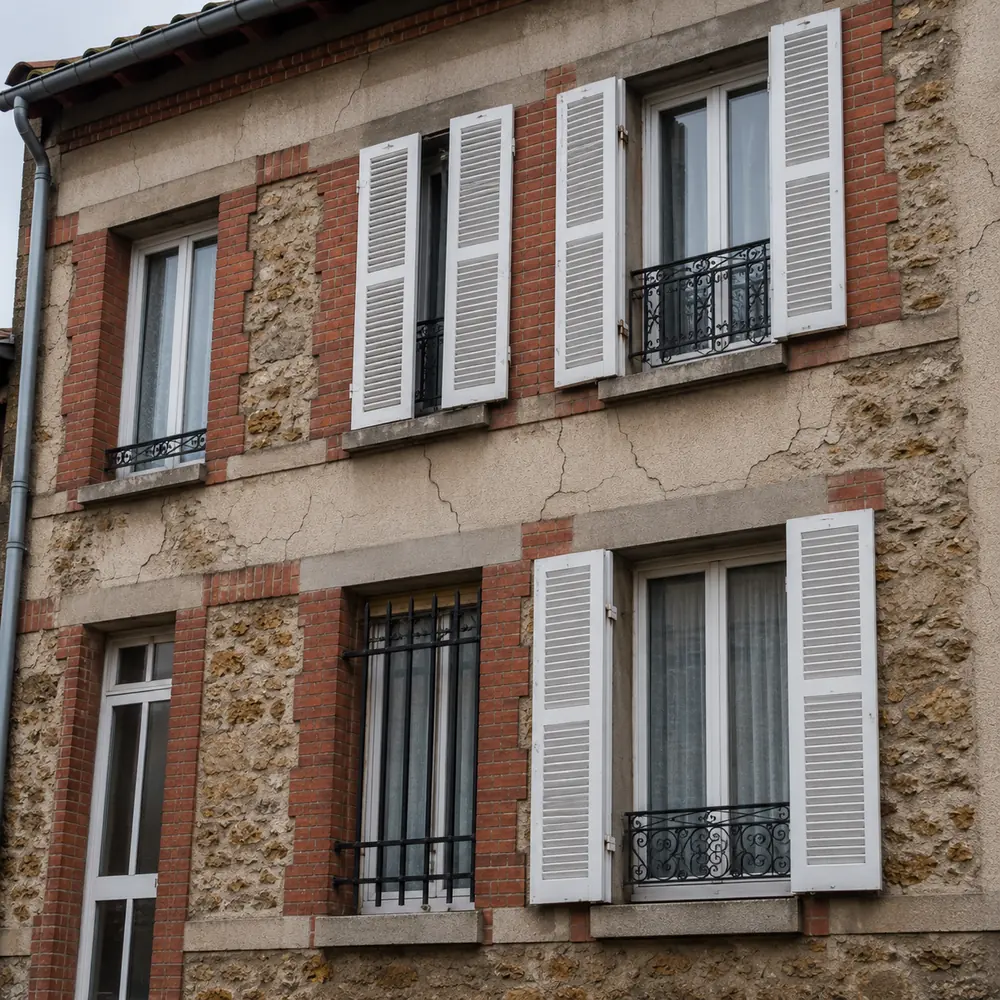 Bâti dense et ancien en brique d'une commune de Seine-Saint-Denis