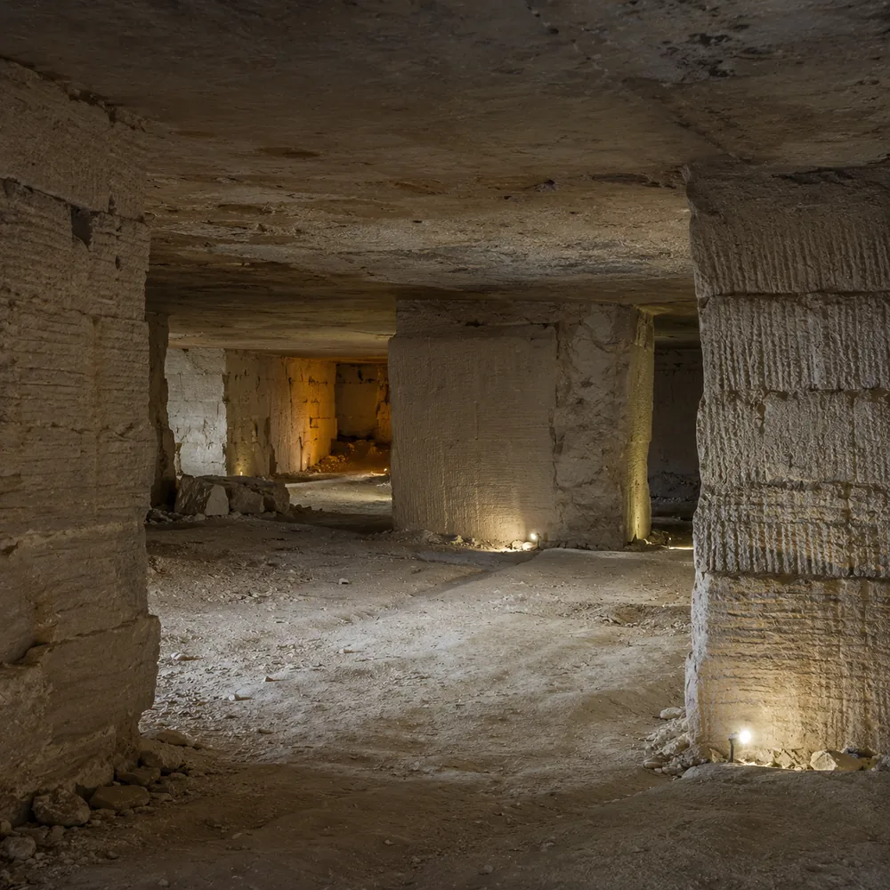 Galerie d'ancienne carrière de calcaire souterraine sous Paris