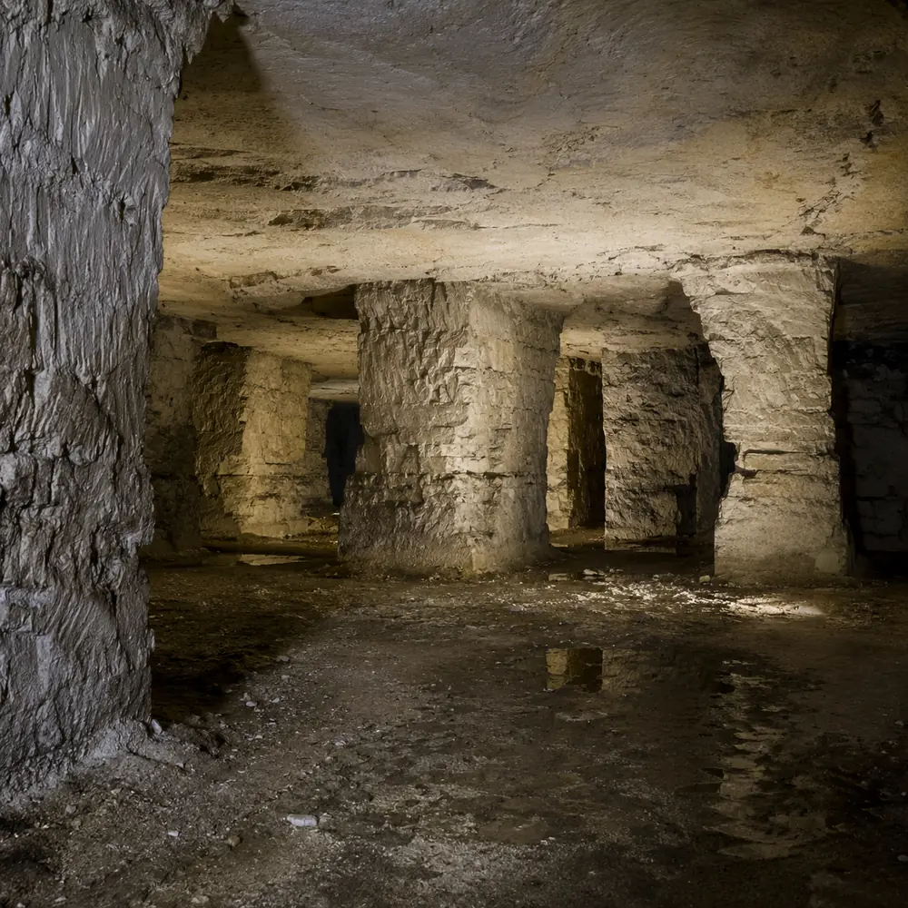Galerie souterraine d'une ancienne carrière de gypse du Val-d'Oise
