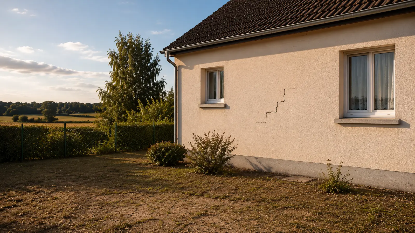 Pavillon de la Brie fissuré par la sécheresse en Seine-et-Marne
