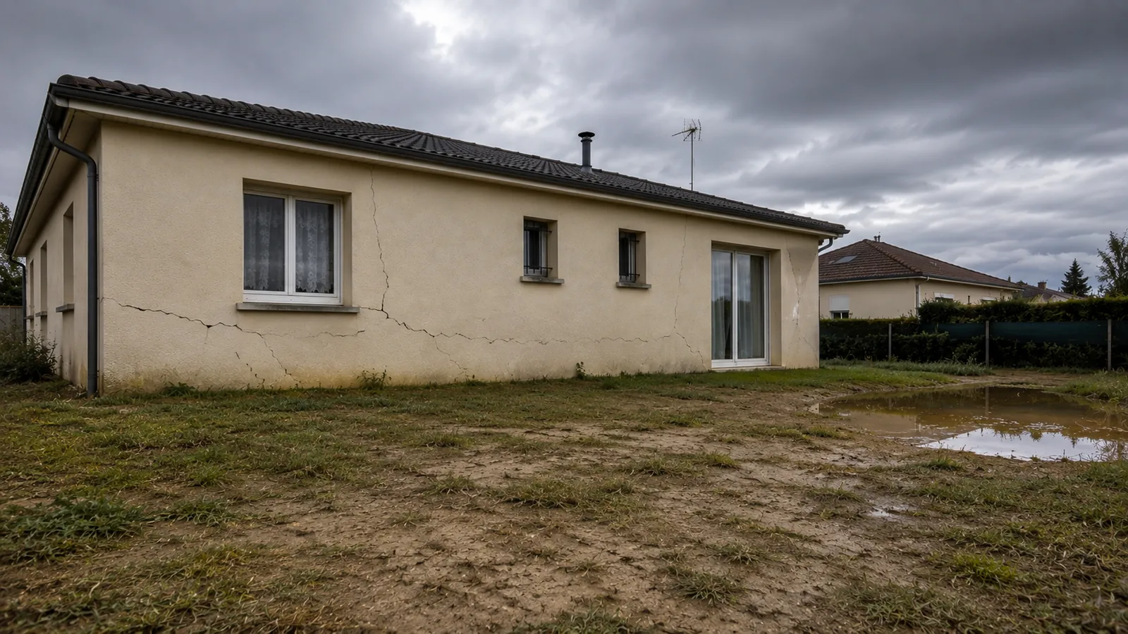 Maison sinistrée et fissurée dans le Val-d'Oise